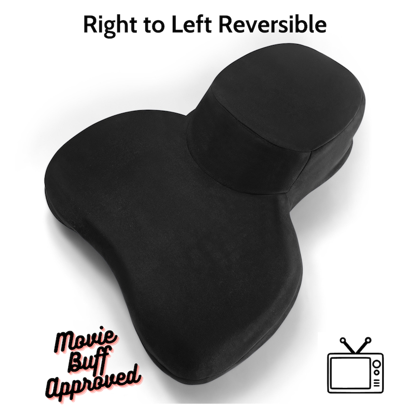 Big Spoon Cuddle Pillow is right to left reversable and movie buff approved